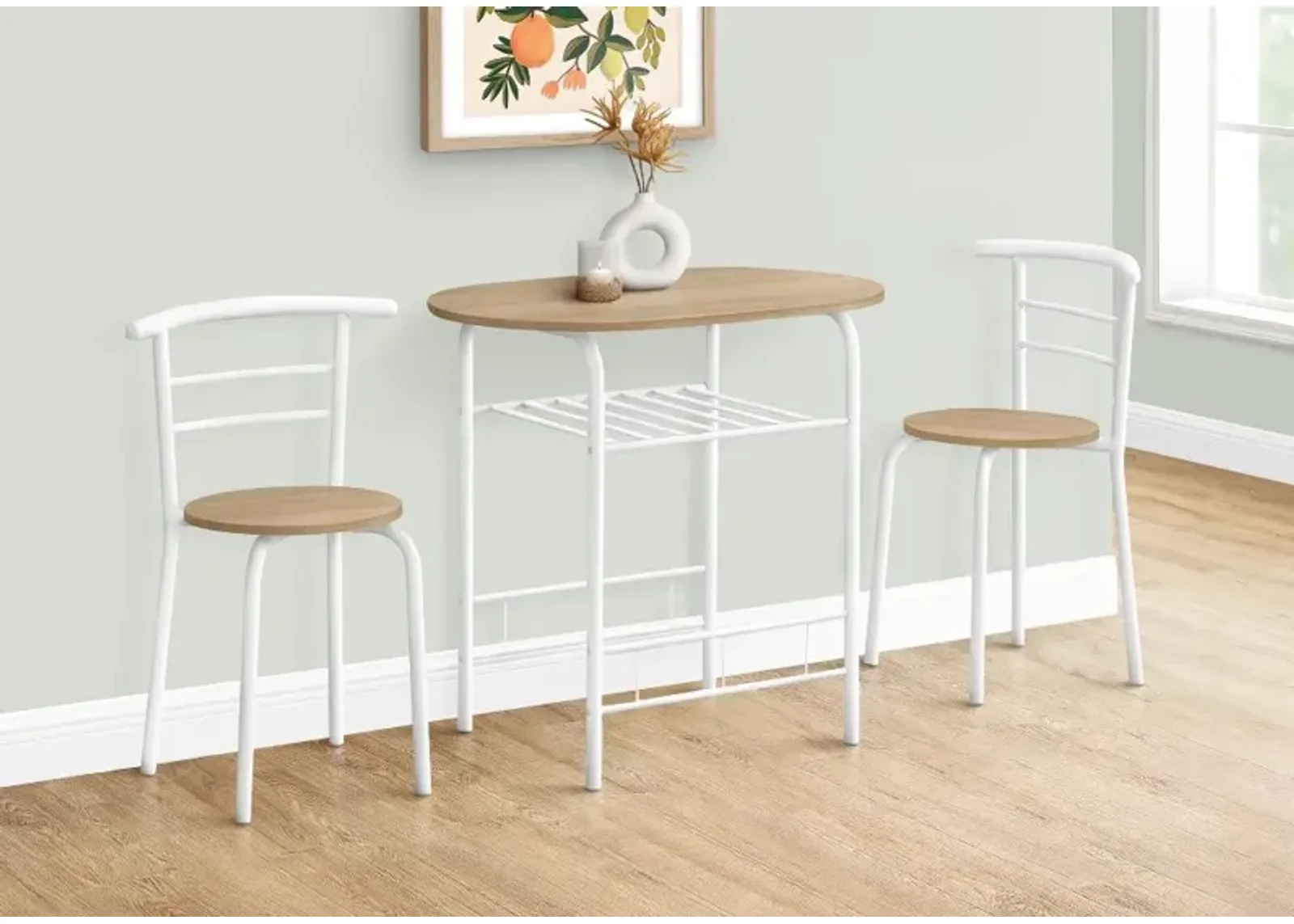 Avery Natural and White 3 Piece Dining Set