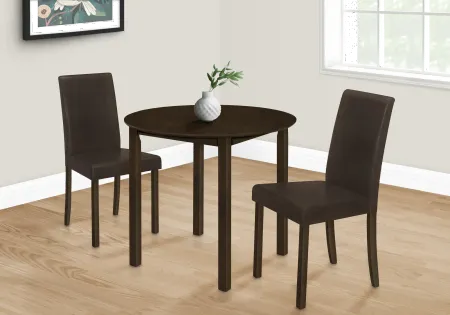 Laina Espresso Brown Round Dining Table