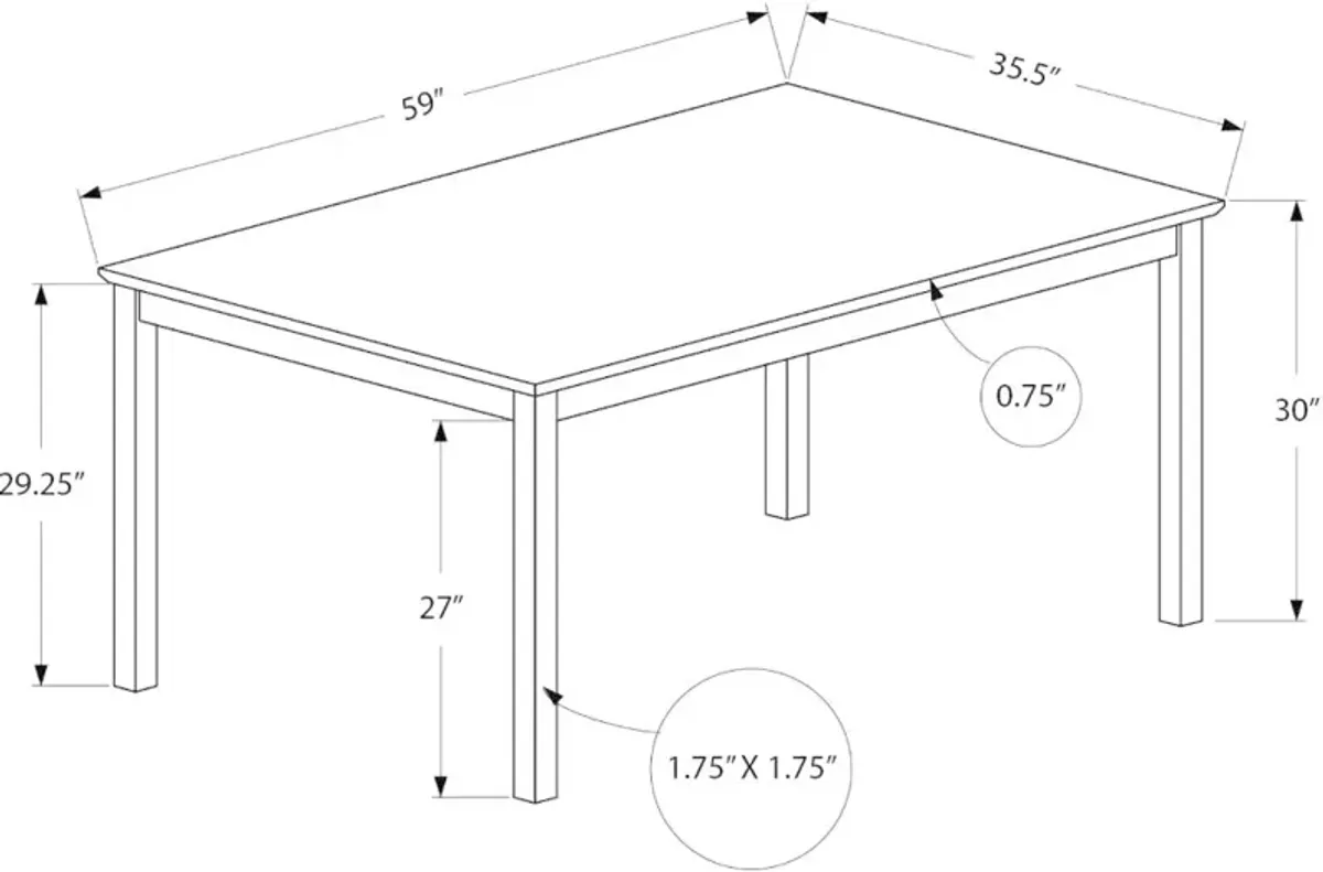 Laina Espresso Brown 60" Dining Table