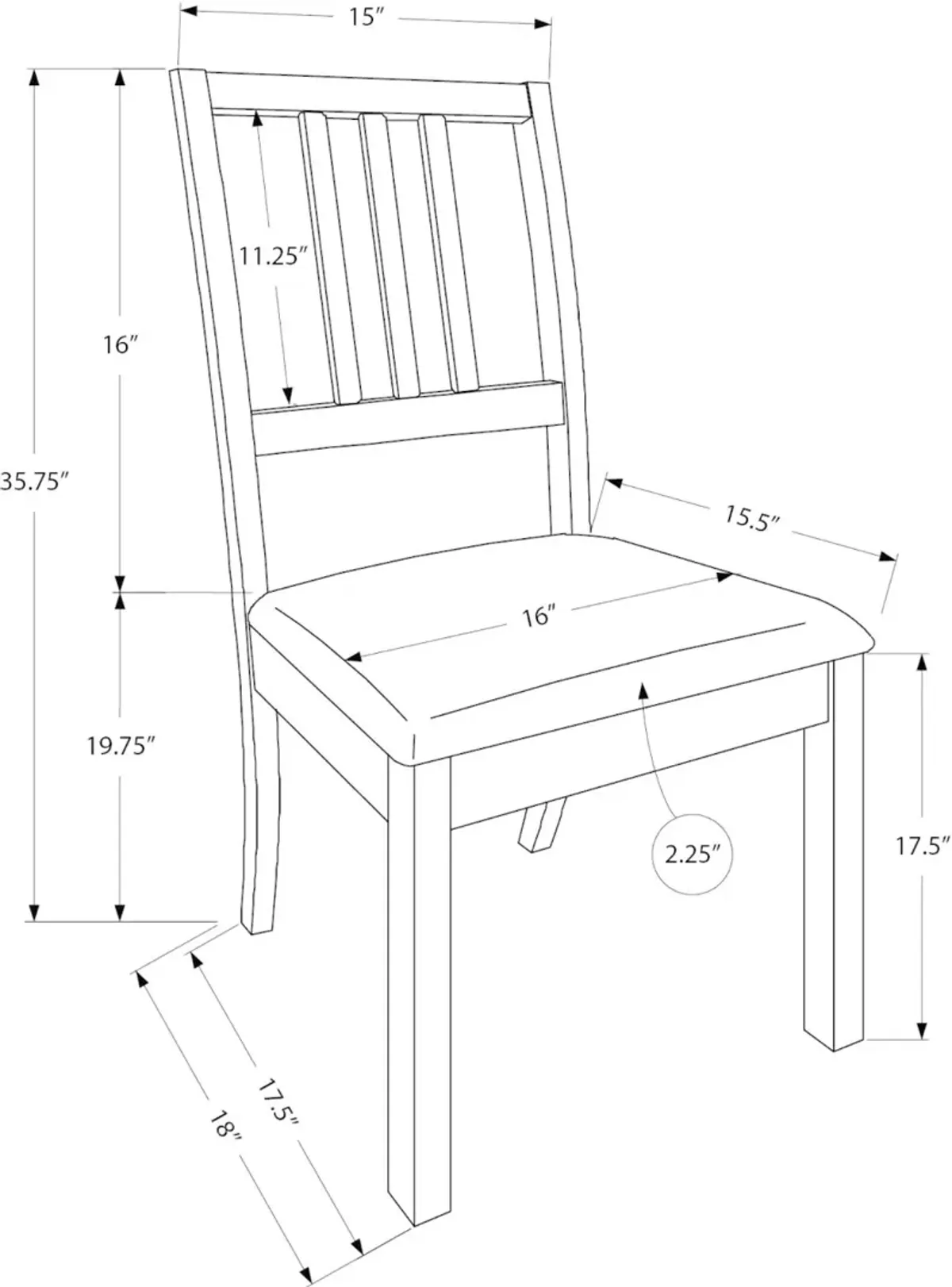 Laina Brown Dining Chair, Set of 2