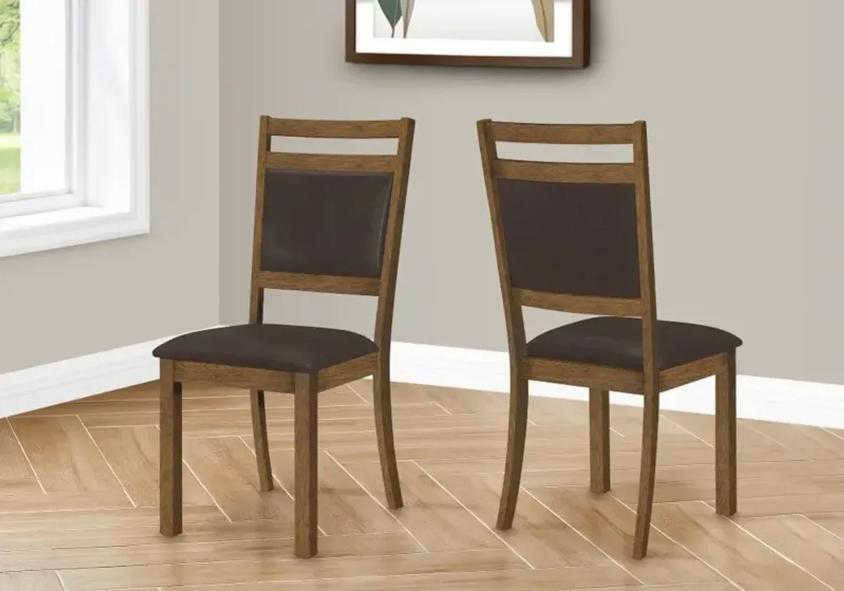 Malina Walnut Brown Dining Chair, Set of 2