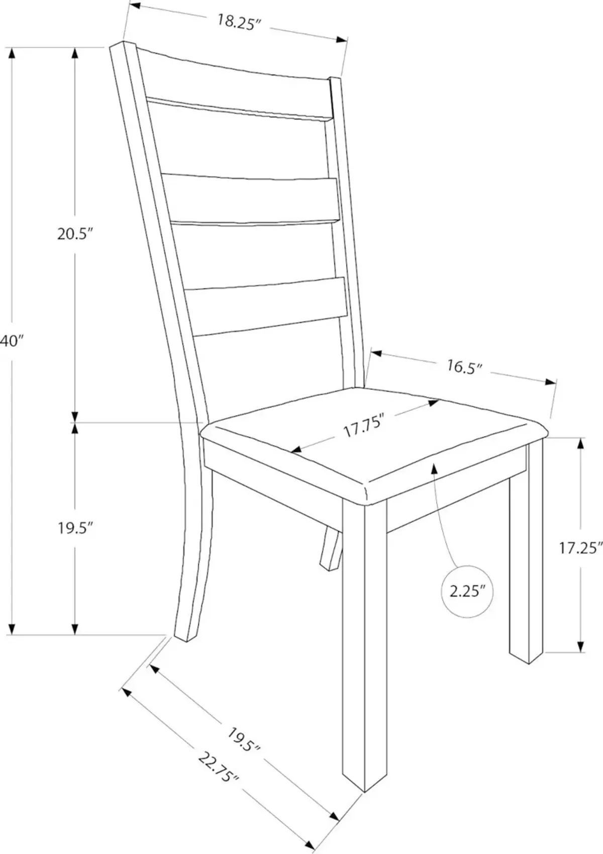 Malina Walnut Brown Dining Chair, Set of 2