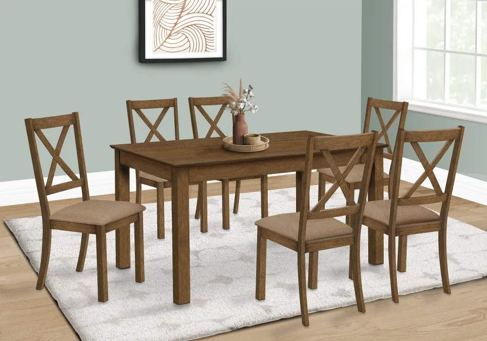 Malina Walnut Brown Rectangular Dining Table