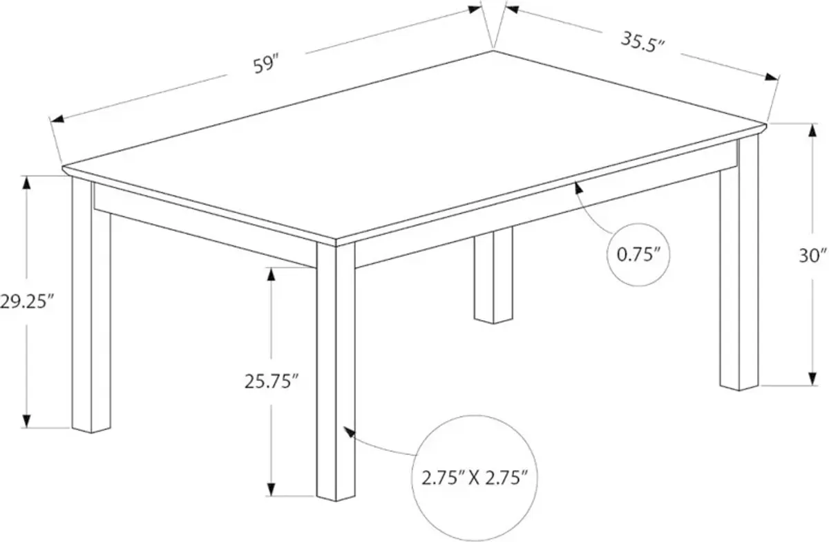 Malina Walnut Brown Rectangular Dining Table