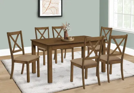 Malina Walnut Brown Rectangular Dining Table