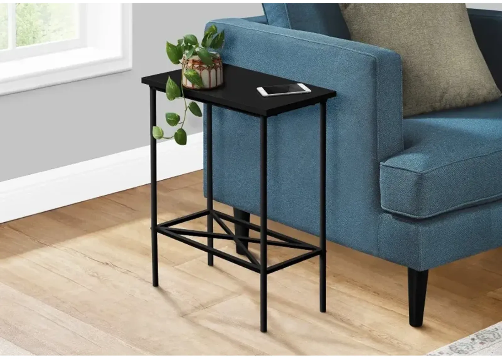 Ava Black Metal Accent Table