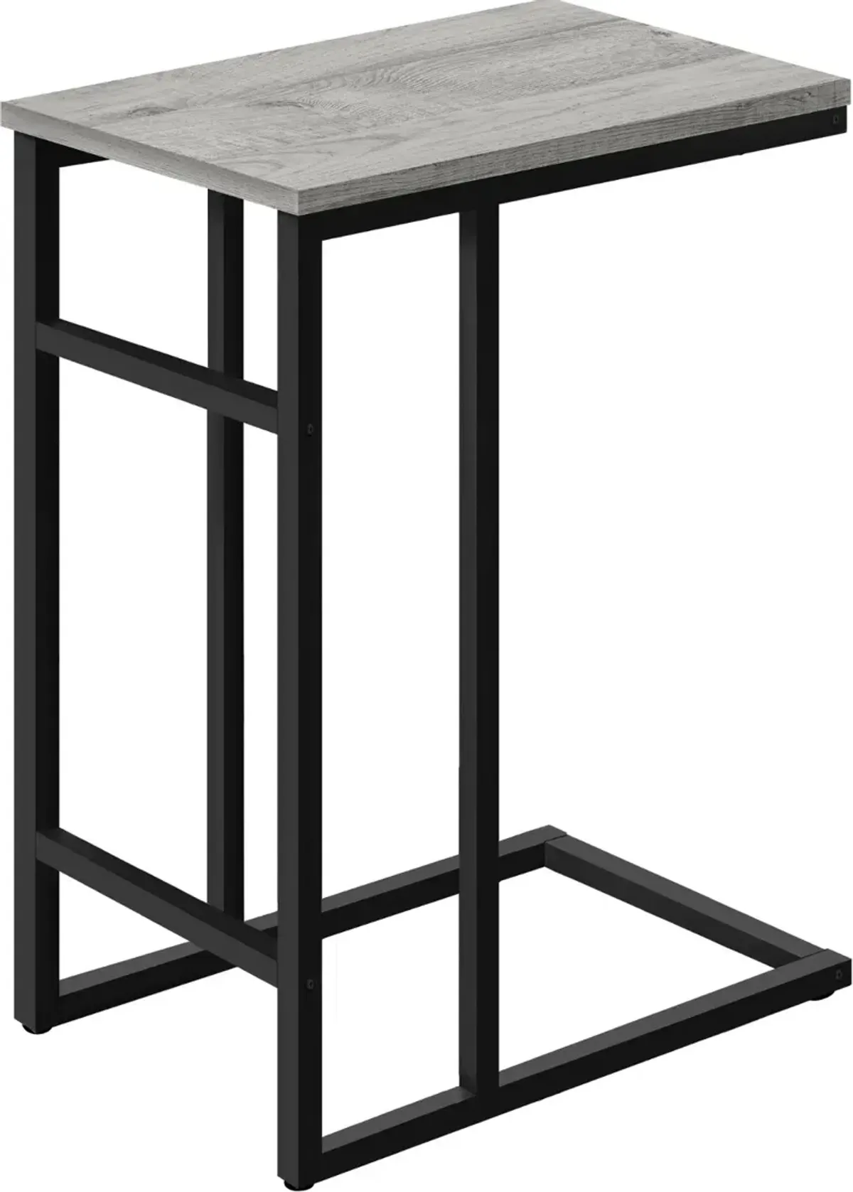 Samantha Gray and Black Metal C-Shaped Accent Table