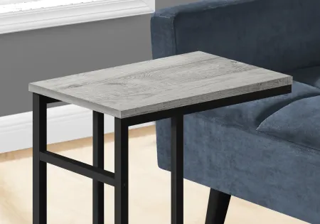 Samantha Gray and Black Metal C-Shaped Accent Table
