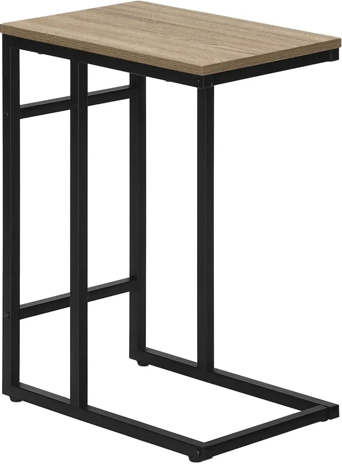 Samantha Taupe and Black Metal C-Shaped Accent Table