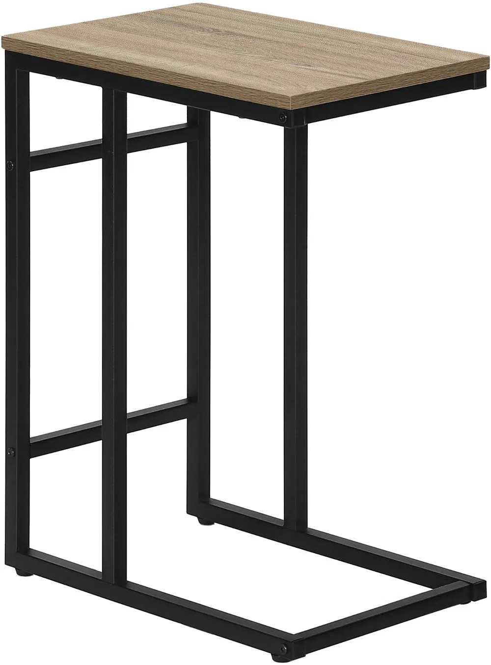 Samantha Taupe and Black Metal C-Shaped Accent Table