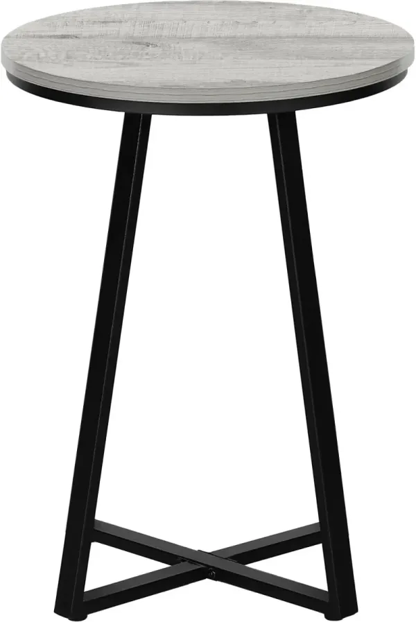 Elissa Gray and Black Round Side Table