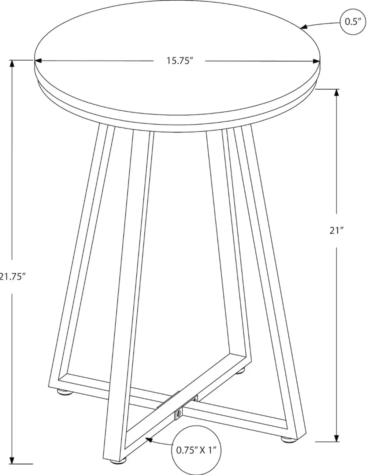 Elissa Gray and Black Round Side Table