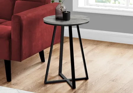 Elissa Gray and Black Round Side Table
