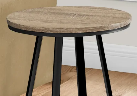 Elissa Dark Taupe and Black Round Side Table