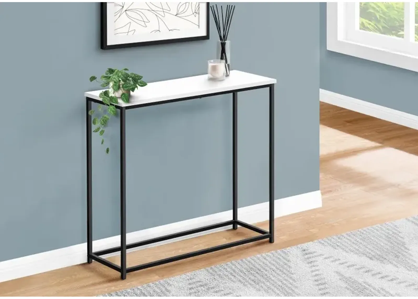 Blaine White and Black Console Table