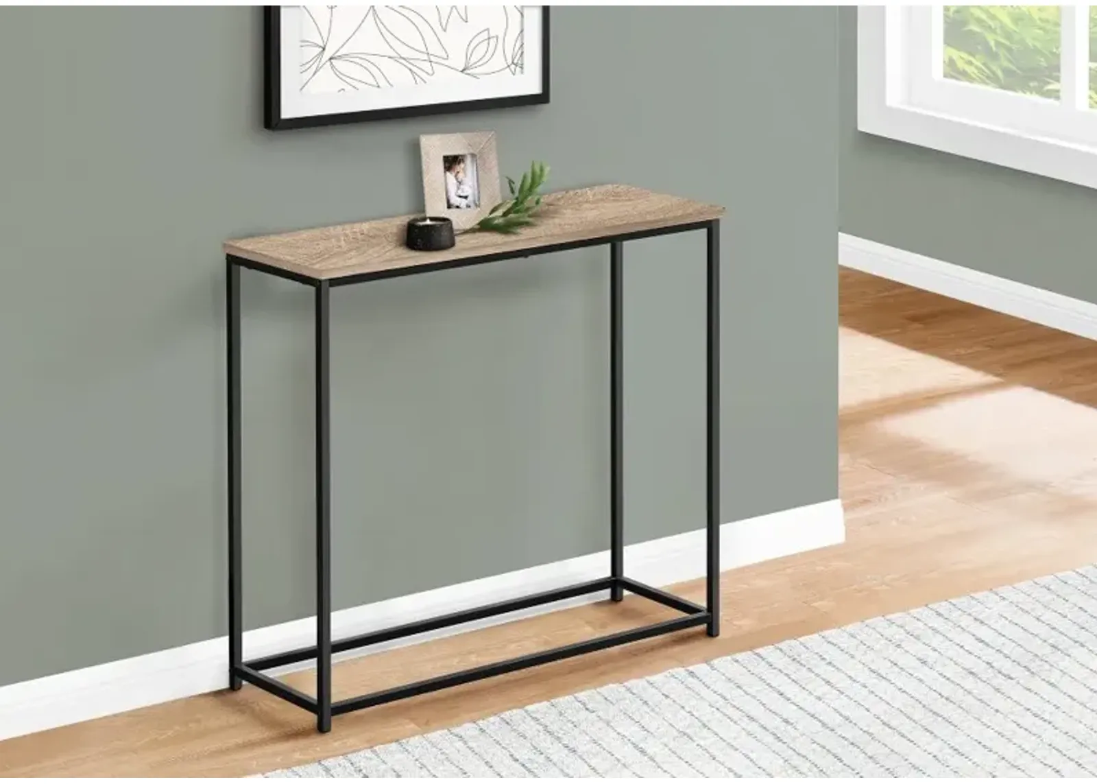 Blaine Taupe and Black Console Table