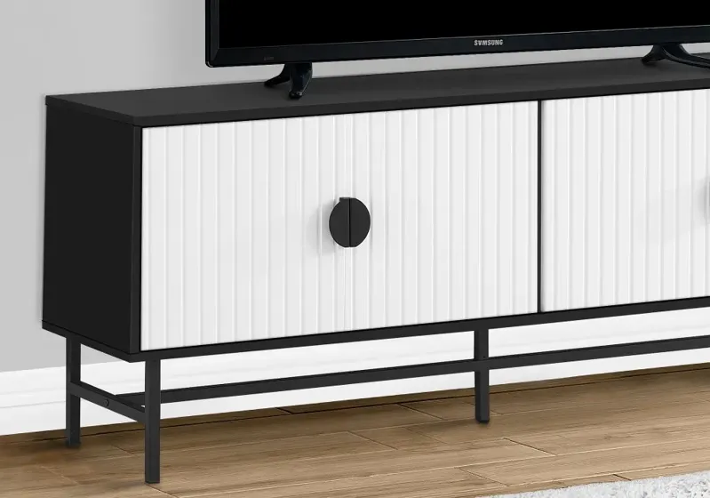 Maeve White and Black 60" TV stand