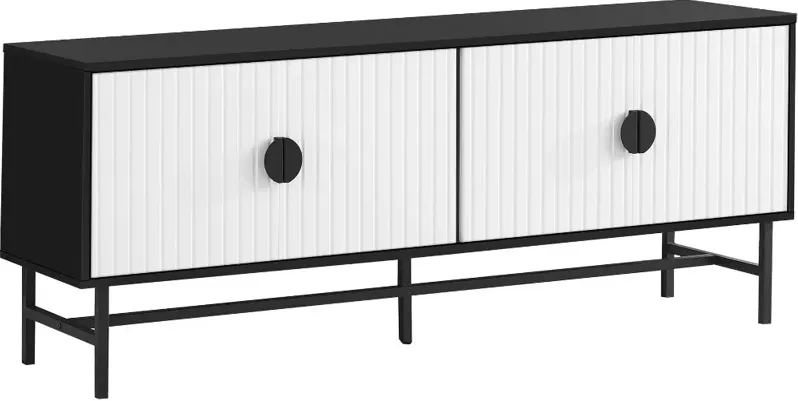 Maeve White and Black 60" TV stand