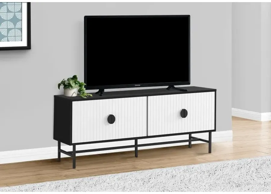 Maeve White and Black 60" TV stand