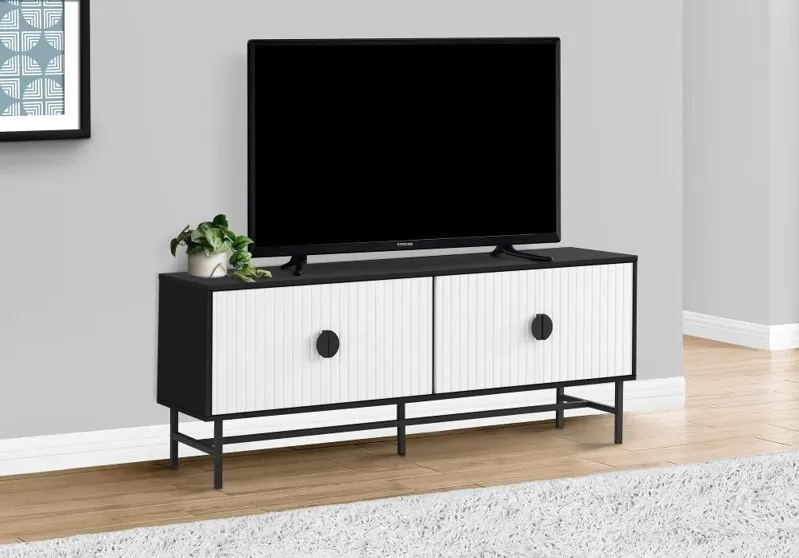 Maeve White and Black 60" TV stand