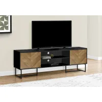 Heather Light Brown and Black 72" TV Stand