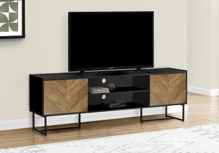 Heather Light Brown and Black 72" TV Stand