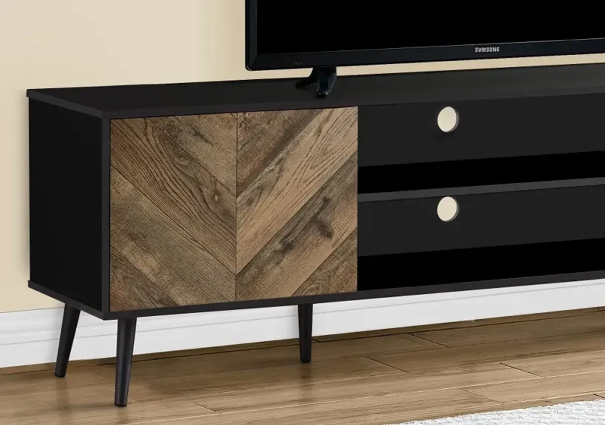 Heather Dark Brown and Black 72" TV Stand