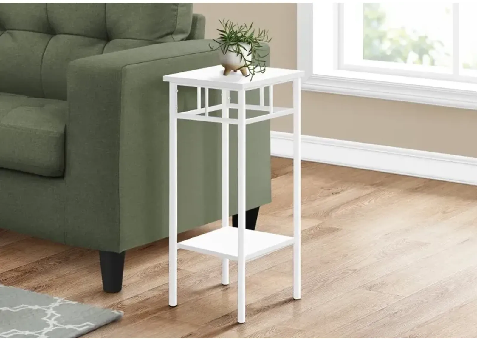 Belle White Contemporary Accent Table