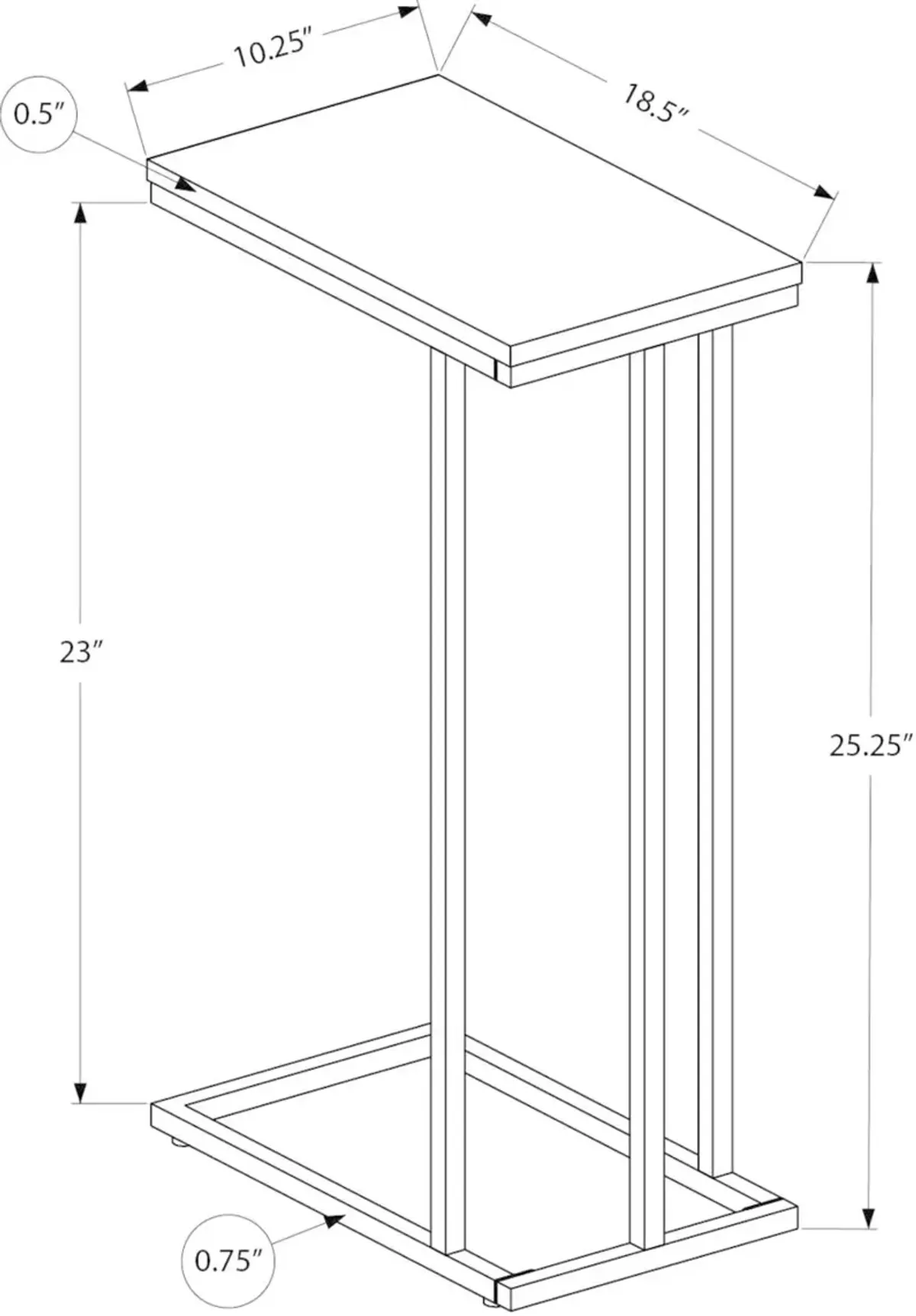 Eliza Black Contemporary Accent Table