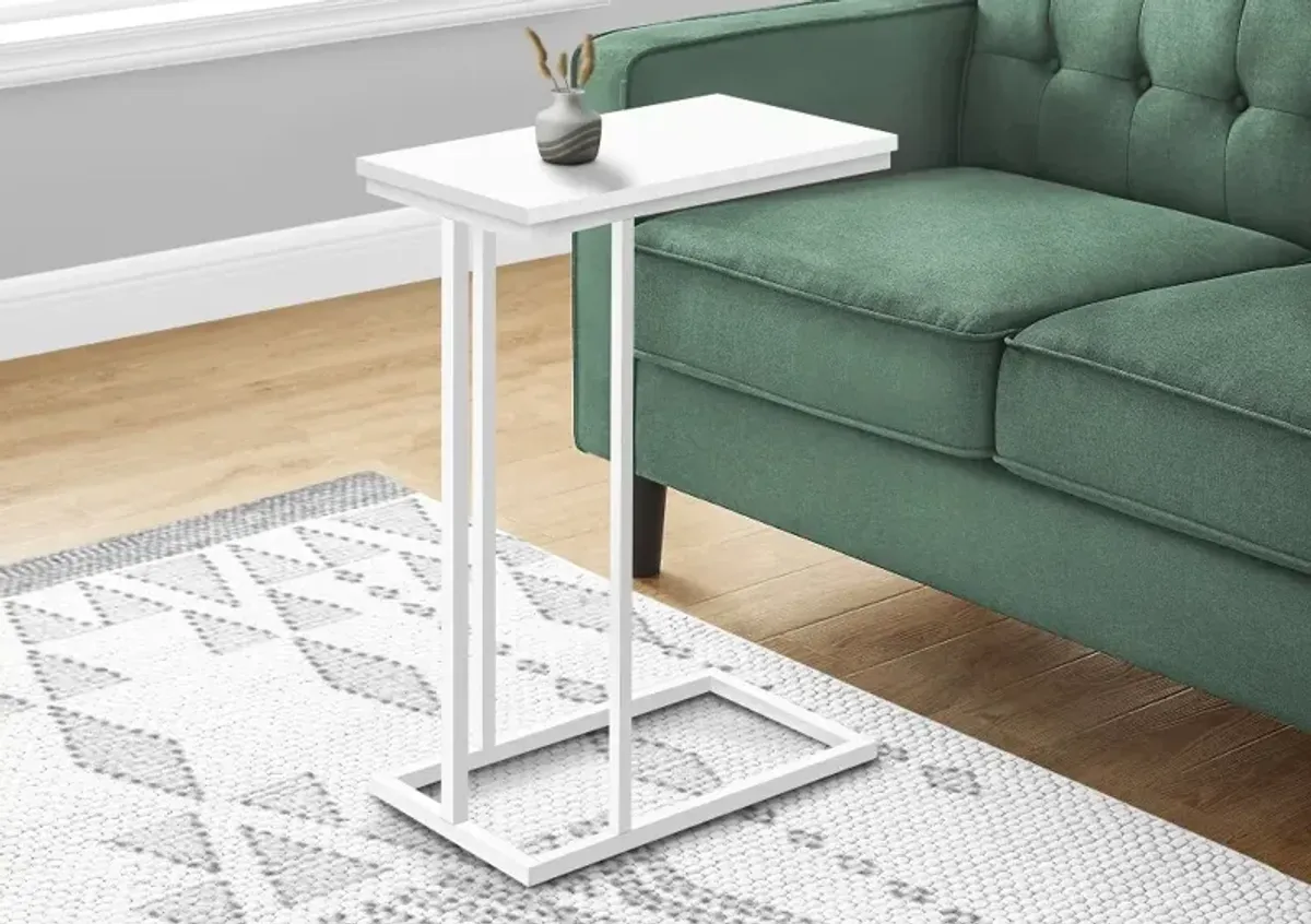 Eliza White Contemporary Accent Table