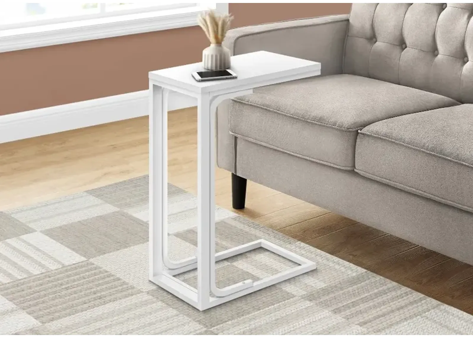 Aria White Contemporary Accent Table