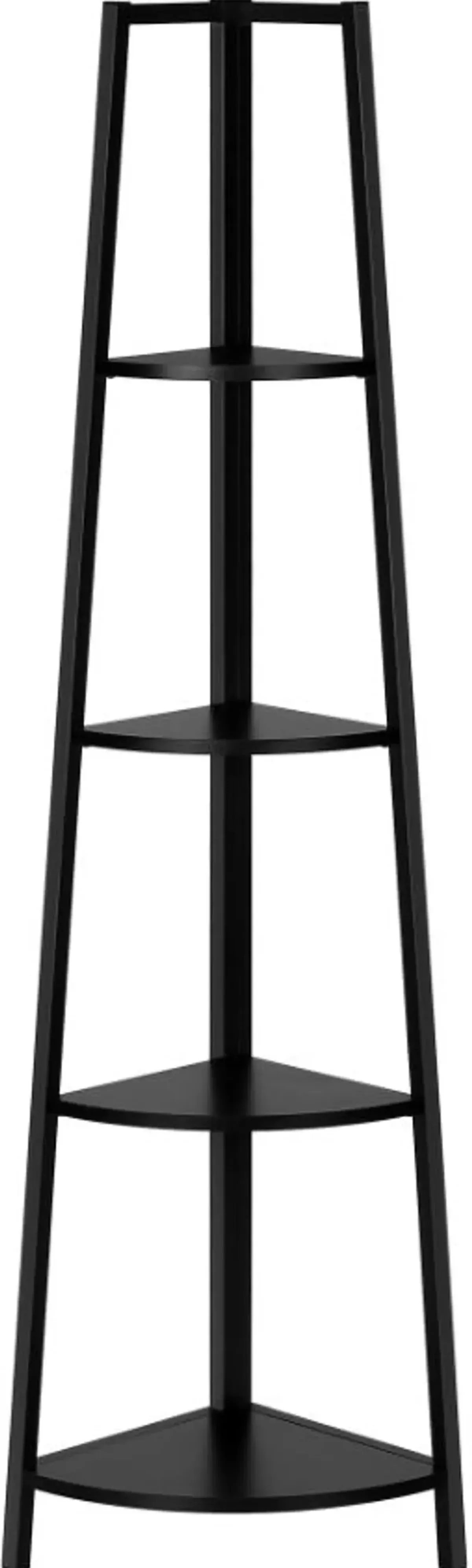 Connor 60-Inch Black Corner Bookshelf