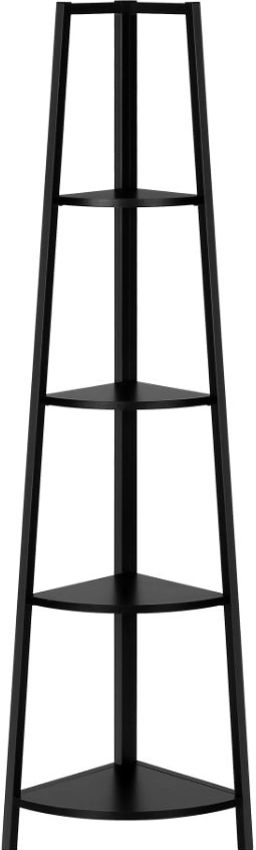 Connor 60-Inch Black Corner Bookshelf