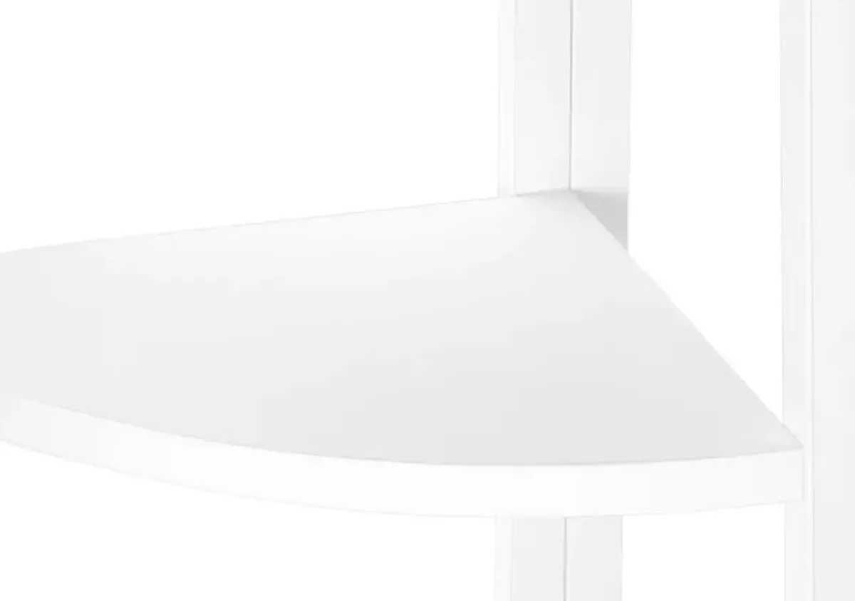 Connor 60-Inch White Corner Bookshelf