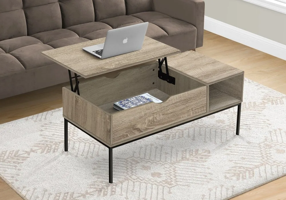 Landon Taupe Lift-Top Coffee Table