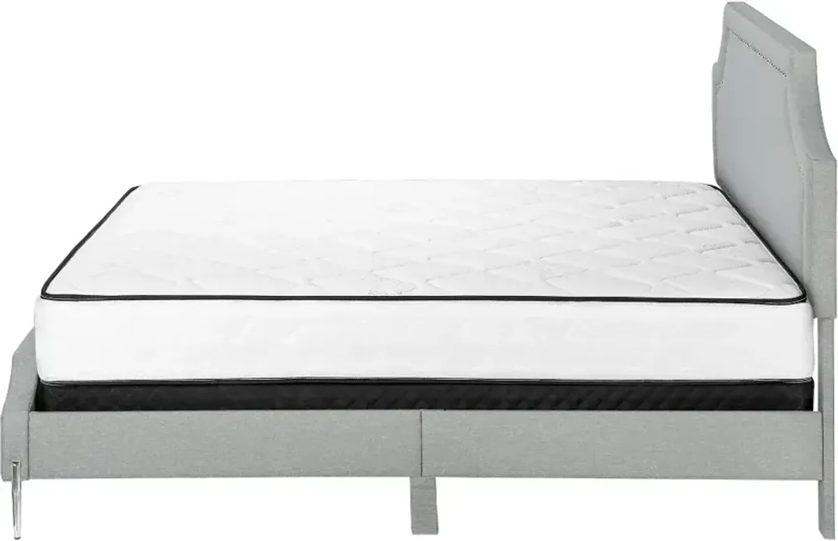 Liza Gray Queen Upholstered Bed