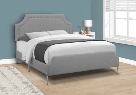 Liza Gray Queen Upholstered Bed