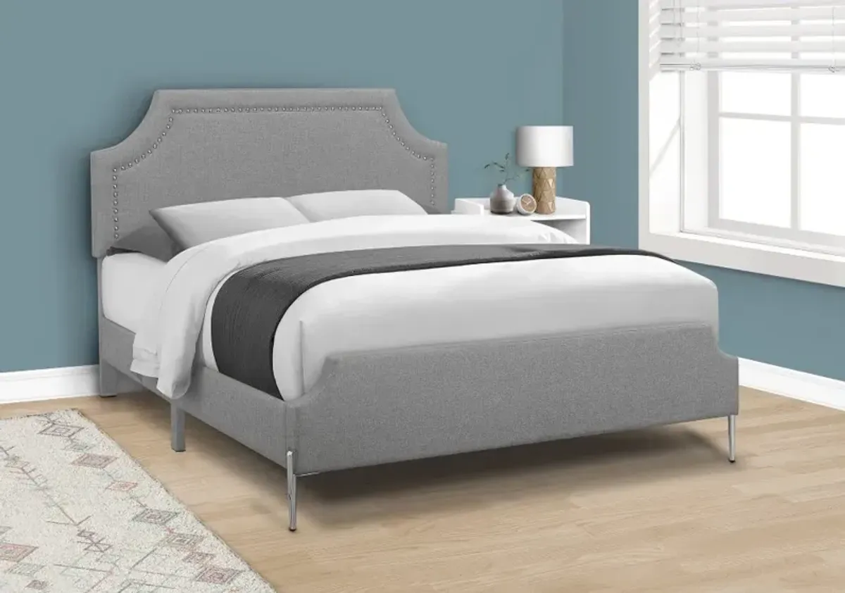 Liza Gray Queen Upholstered Bed