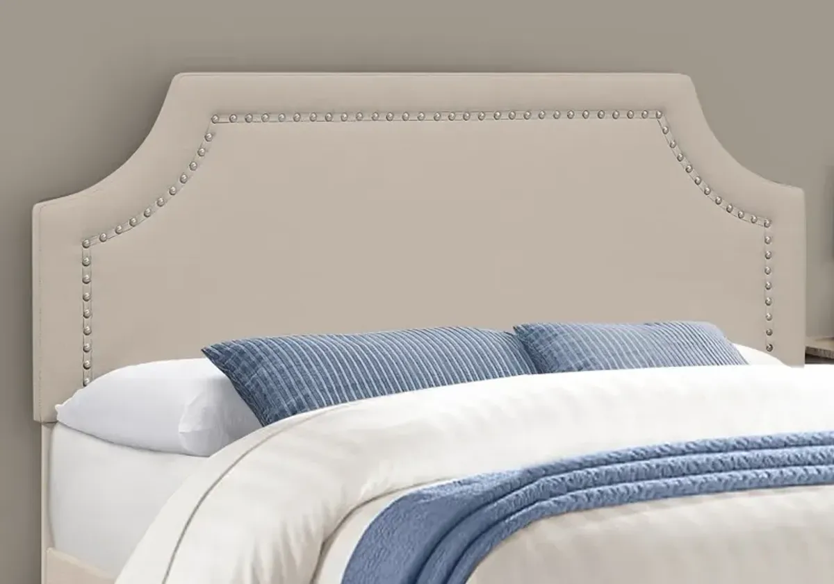 Liza Beige Queen Upholstered Bed