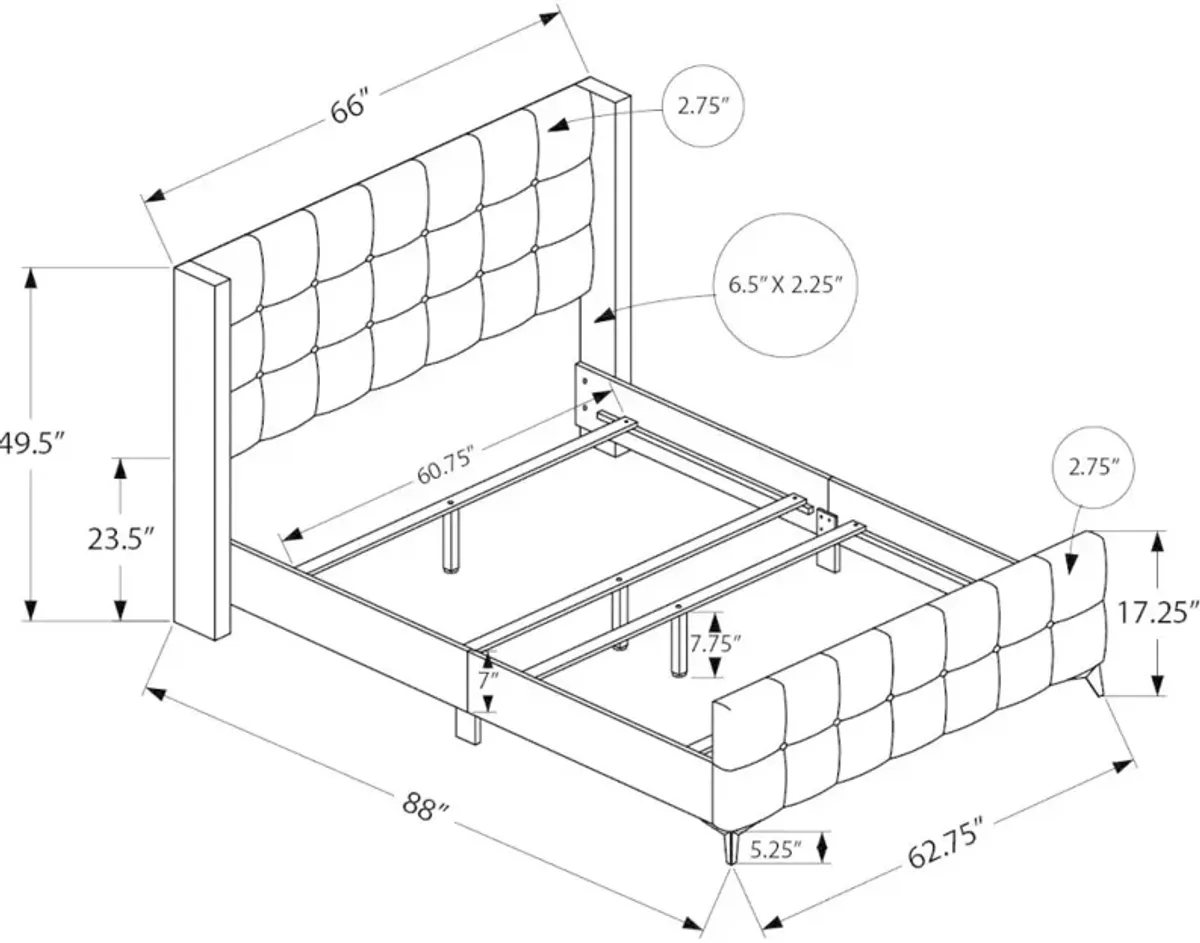 Chadley Gray Queen Upholstered Bed