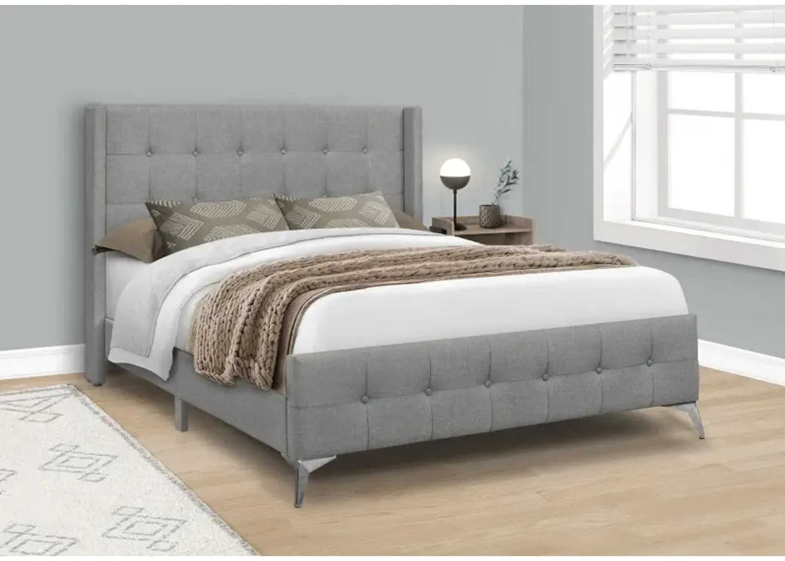 Chadley Gray Queen Upholstered Bed