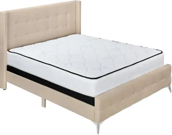 Chadley Beige Linen Upholstered Queen Bed
