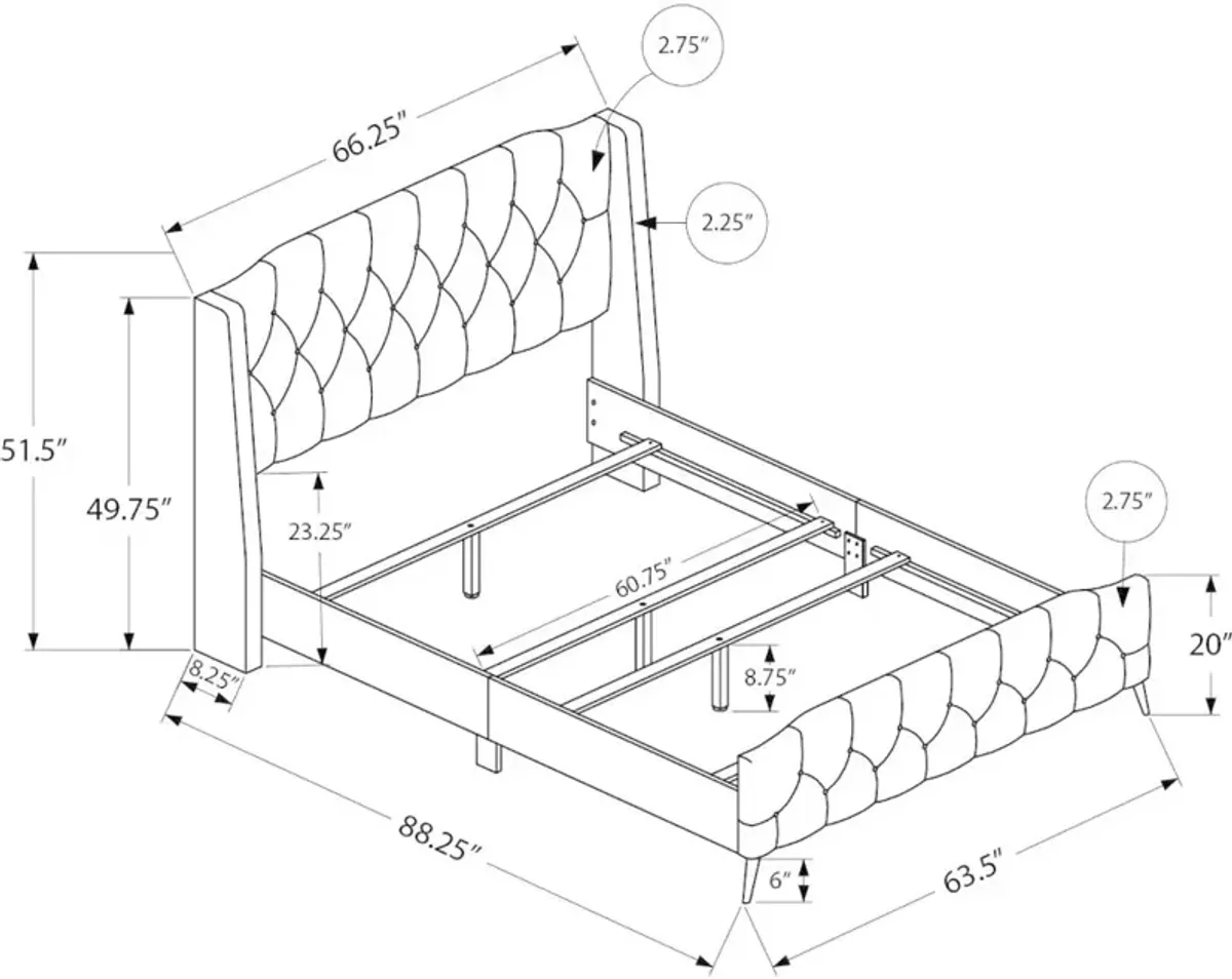 Grace Gray Queen Upholstered Bed