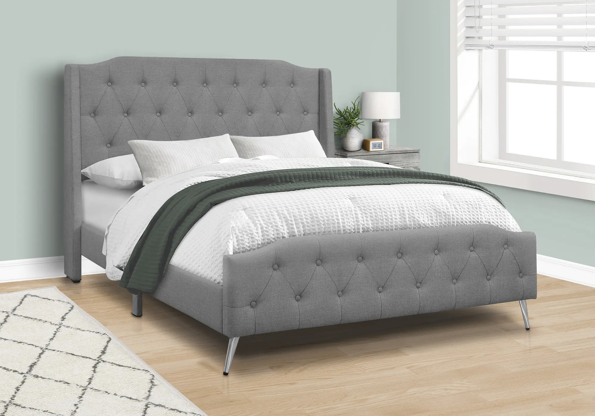 Grace Gray Queen Upholstered Bed