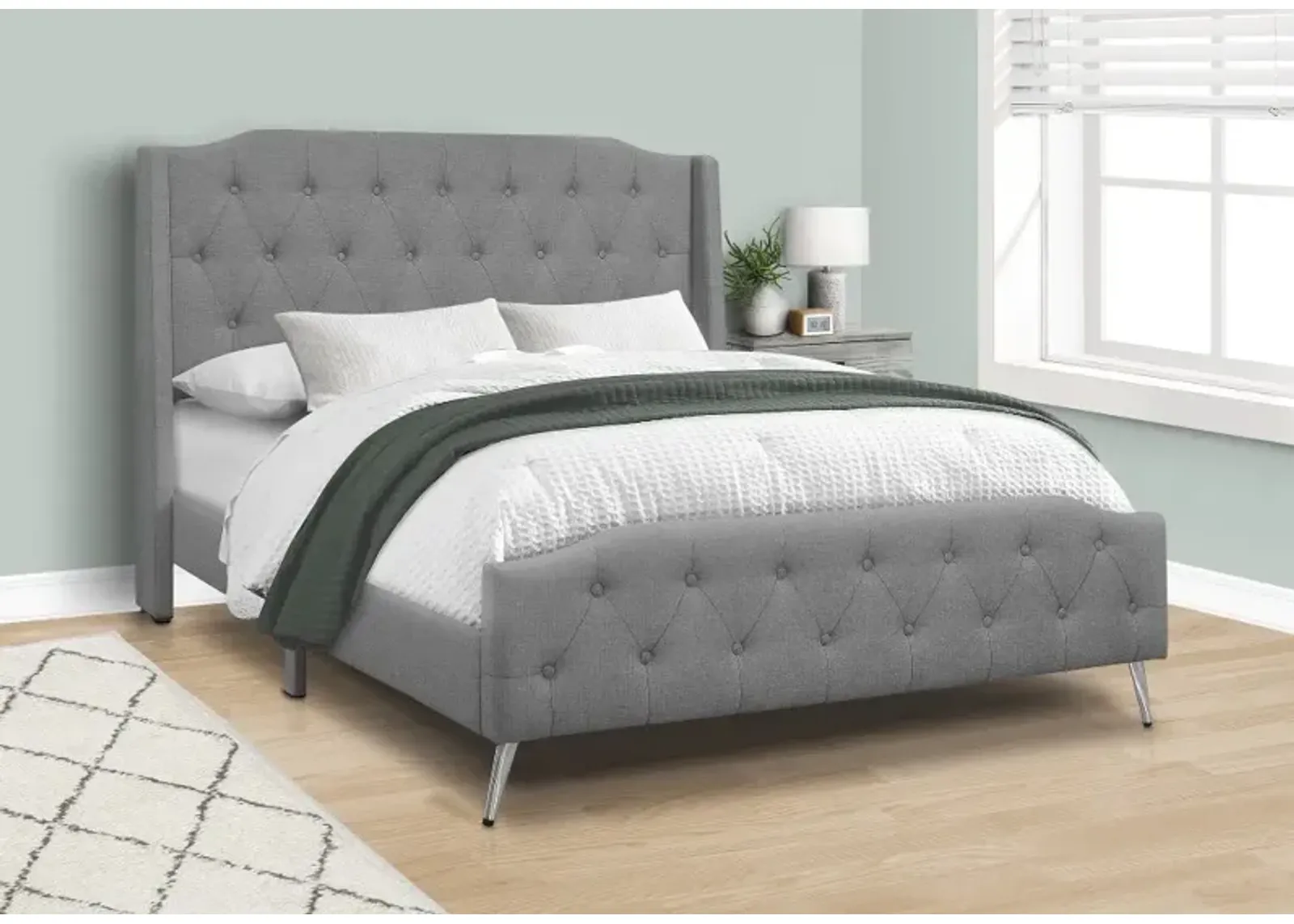 Grace Gray Queen Upholstered Bed