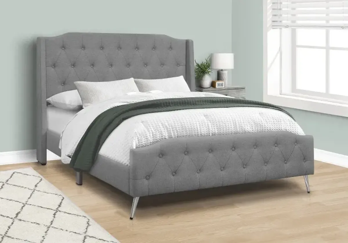 Grace Gray Queen Upholstered Bed