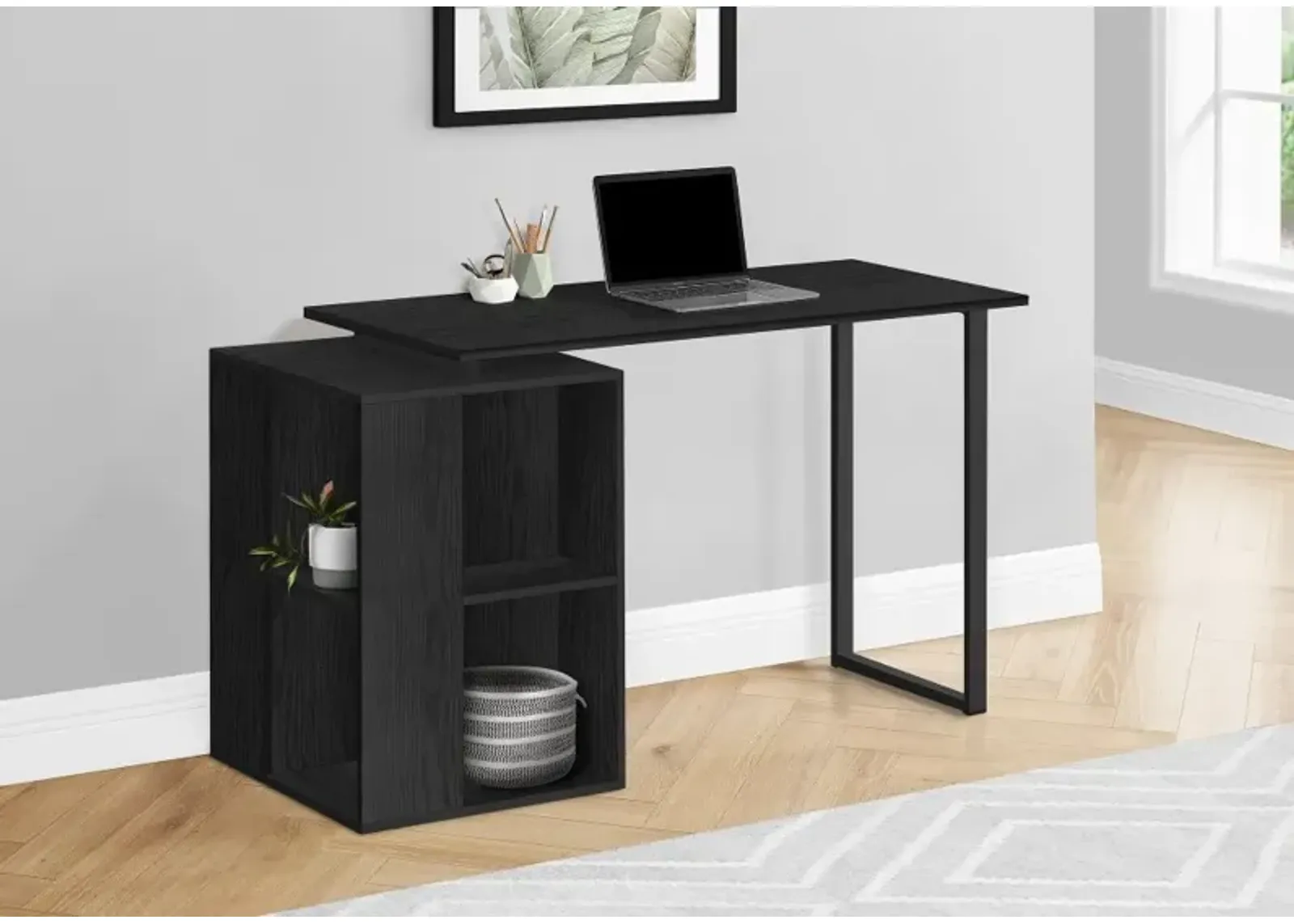 Phineas Black 55-Inch Home Office Desk