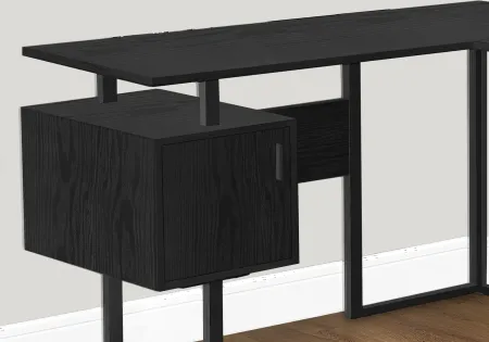 Billie Black 58-Inch Modern Corner Office Desk