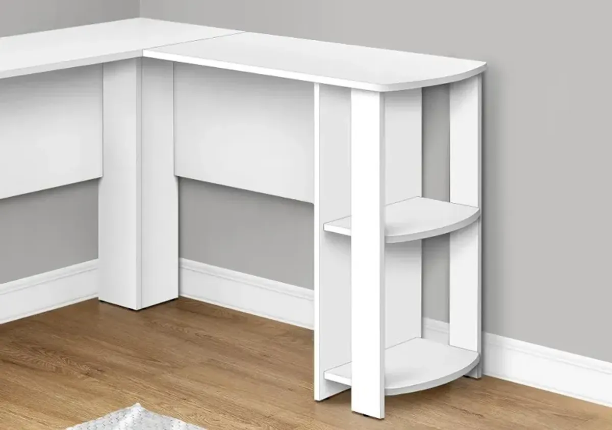 White 48-Inch Modern Corner Office Desk