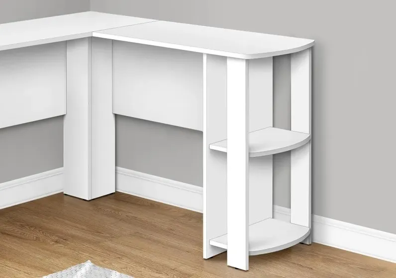 White 48-Inch Modern Corner Office Desk